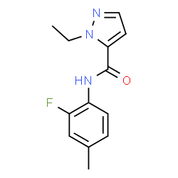 ChemSpider 2D Image | 1-Ethyl-N-(2-fluoro-4-methylphenyl)-1H-pyrazole-5-carboxamide | C13H14FN3O