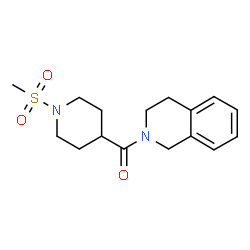 ChemSpider 2D Image | 3,4-Dihydro-2(1H)-isoquinolinyl[1-(methylsulfonyl)-4-piperidinyl]methanone | C16H22N2O3S