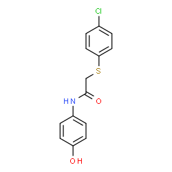 ChemSpider 2D Image | 2-[(4-Chlorophenyl)sulfanyl]-N-(4-hydroxyphenyl)acetamide | C14H12ClNO2S