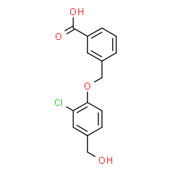 ChemSpider 2D Image | 3-{[2-Chloro-4-(hydroxymethyl)phenoxy]methyl}benzoic acid | C15H13ClO4