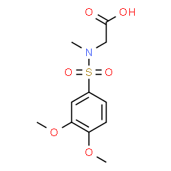ChemSpider 2D Image | N-[(3,4-Dimethoxyphenyl)sulfonyl]-N-methylglycine | C11H15NO6S