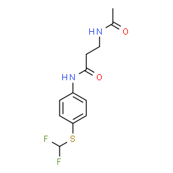 ChemSpider 2D Image | N~3~-Acetyl-N-{4-[(difluoromethyl)sulfanyl]phenyl}-beta-alaninamide | C12H14F2N2O2S