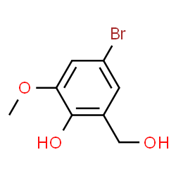 ChemSpider 2D Image | 4-Bromo-2-(hydroxymethyl)-6-methoxyphenol | C8H9BrO3