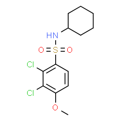 ChemSpider 2D Image | 2,3-Dichloro-N-cyclohexyl-4-methoxybenzenesulfonamide | C13H17Cl2NO3S