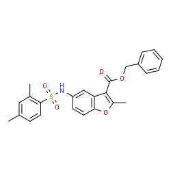 ChemSpider 2D Image | Benzyl 5-{[(2,4-dimethylphenyl)sulfonyl]amino}-2-methyl-1-benzofuran-3-carboxylate | C25H23NO5S