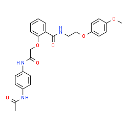 ChemSpider 2D Image | 2-{2-[(4-Acetamidophenyl)amino]-2-oxoethoxy}-N-[2-(4-methoxyphenoxy)ethyl]benzamide | C26H27N3O6