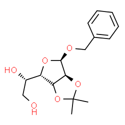 ChemSpider 2D Image | Benzyl (3xi)-2,3-O-isopropylidene-alpha-L-ribo-hexofuranoside | C16H22O6