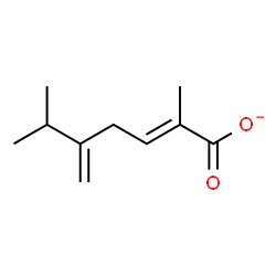 ChemSpider 2D Image | (2E)-2,6-Dimethyl-5-methylene-2-heptenoate | C10H15O2