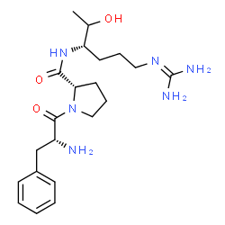 ChemSpider 2D Image | D-Phenylalanyl-N-{(3S)-6-[(diaminomethylene)amino]-2-hydroxy-3-hexanyl}-L-prolinamide | C21H34N6O3