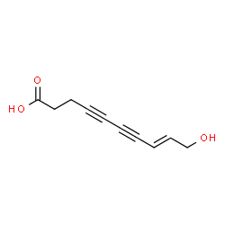 ChemSpider 2D Image | (8E)-10-Hydroxy-8-decene-4,6-diynoic acid | C10H10O3