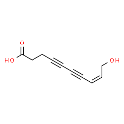 ChemSpider 2D Image | (8Z)-10-Hydroxy-8-decene-4,6-diynoic acid | C10H10O3