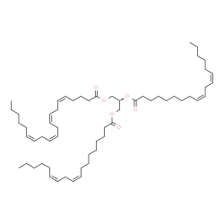 ChemSpider 2D Image | TG(18:2(9Z,12Z)/18:2(9Z,12Z)/20:4(5Z,8Z,11Z,14Z))[iso3] | C59H98O6