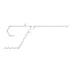 ChemSpider 2D Image | 2-(Icosanoyloxy)-3-[(9Z,12Z,15Z)-9,12,15-octadecatrienoyloxy]propyl (11Z)-11-icosenoate | C61H110O6