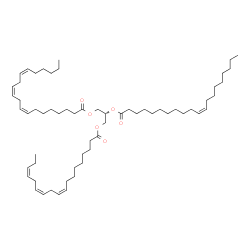 ChemSpider 2D Image | 2-[(11Z)-11-Icosenoyloxy]-3-[(9Z,12Z,15Z)-9,12,15-octadecatrienoyloxy]propyl (8Z,11Z,14Z)-8,11,14-icosatrienoate | C61H104O6