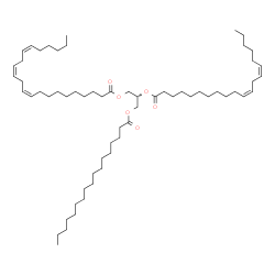 ChemSpider 2D Image | 3-(Heptadecanoyloxy)-2-[(11Z,14Z)-11,14-icosadienoyloxy]propyl (10Z,13Z,16Z)-10,13,16-docosatrienoate | C62H110O6