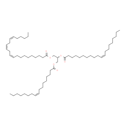 ChemSpider 2D Image | 3-[(9Z)-9-Heptadecenoyloxy]-2-[(11Z)-11-icosenoyloxy]propyl (10Z,13Z,16Z)-10,13,16-docosatrienoate | C62H110O6