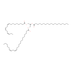 ChemSpider 2D Image | 2-(Nonadecanoyloxy)-3-[(9Z,12Z,15Z)-9,12,15-octadecatrienoyloxy]propyl (13Z,16Z)-13,16-docosadienoate | C62H110O6