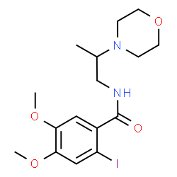 ChemSpider 2D Image | 2-Iodo-4,5-dimethoxy-N-[2-(4-morpholinyl)propyl]benzamide | C16H23IN2O4
