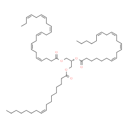 ChemSpider 2D Image | (2R)-2-[(7Z,10Z,13Z,16Z)-7,10,13,16-Docosatetraenoyloxy]-3-[(9Z)-9-heptadecenoyloxy]propyl (4Z,7Z,10Z,13Z,16Z,19Z)-4,7,10,13,16,19-docosahexaenoate | C64H102O6