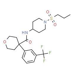 ChemSpider 2D Image | N-[1-(Propylsulfonyl)-4-piperidinyl]-4-[3-(trifluoromethyl)phenyl]tetrahydro-2H-pyran-4-carboxamide | C21H29F3N2O4S