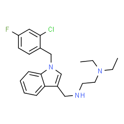 ChemSpider 2D Image | N'-{[1-(2-Chloro-4-fluorobenzyl)-1H-indol-3-yl]methyl}-N,N-diethyl-1,2-ethanediamine | C22H27ClFN3