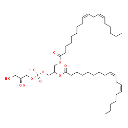 ChemSpider 2D Image | 3-({[(2S)-2,3-Dihydroxypropoxy](hydroxy)phosphoryl}oxy)-2-[(9Z,12Z)-9,12-octadecadienoyloxy]propyl (9Z,12Z)-9,12-octadecadienoate | C42H75O10P
