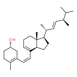 ChemSpider 2D Image | (3S,6Z,22E)-9,10-Secoergosta-5(10),6,8,22-tetraen-3-ol | C28H44O