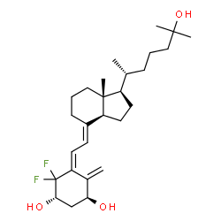 ChemSpider 2D Image | (1S,3S,5E,7E)-4,4-Difluoro-9,10-secocholesta-5,7,10-triene-1,3,25-triol | C27H42F2O3