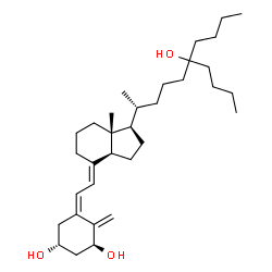 ChemSpider 2D Image | (1R,3S,5Z)-5-[(2E)-2-{(1R,3aS,7aR)-1-[(2R)-6-Butyl-6-hydroxy-2-decanyl]-7a-methyloctahydro-4H-inden-4-ylidene}ethylidene]-4-methylene-1,3-cyclohexanediol | C33H56O3