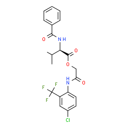 ChemSpider 2D Image | 2-{[4-Chloro-2-(trifluoromethyl)phenyl]amino}-2-oxoethyl N-benzoyl-D-valinate | C21H20ClF3N2O4