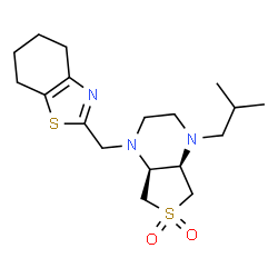 ChemSpider 2D Image | (4aS,7aR)-1-Isobutyl-4-(4,5,6,7-tetrahydro-1,3-benzothiazol-2-ylmethyl)octahydrothieno[3,4-b]pyrazine 6,6-dioxide | C18H29N3O2S2