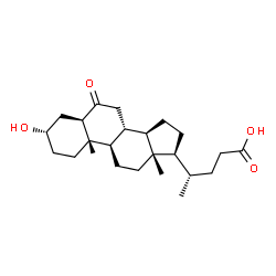 ChemSpider 2D Image | (3beta,5beta,8alpha,9beta,10alpha,13alpha,14beta,17alpha,20S)-3-Hydroxy-6-oxocholan-24-oic acid | C24H38O4