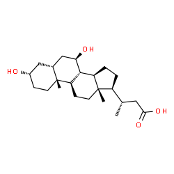ChemSpider 2D Image | (3S)-3-[(3S,5R,7R,8S,9R,10R,13S,14R,17S)-3,7-Dihydroxy-10,13-dimethylhexadecahydro-1H-cyclopenta[a]phenanthren-17-yl]butanoic acid (non-preferred name) | C23H38O4