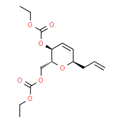 ChemSpider 2D Image | (1R)-1-Allyl-1,5-anhydro-2,3-dideoxy-4,6-bis-O-(ethoxycarbonyl)-D-erythro-hex-2-enitol | C15H22O7