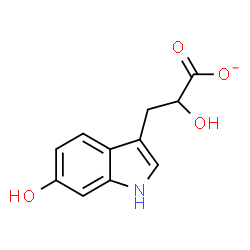 ChemSpider 2D Image | 2-Hydroxy-3-(6-hydroxy-1H-indol-3-yl)propanoate | C11H10NO4
