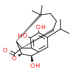 ChemSpider 2D Image | (5beta,6beta,7alpha,10alpha)-7,11,12-Trihydroxy-6,20-epoxyabieta-8(14),9(11),12-trien-20-one | C20H26O5