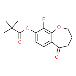 ChemSpider 2D Image | 9-Fluoro-5-oxo-2,3,4,5-tetrahydro-1-benzoxepin-8-yl pivalate | C15H17FO4