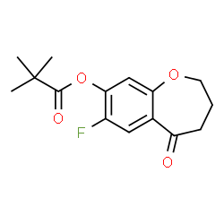 ChemSpider 2D Image | 7-Fluoro-5-oxo-2,3,4,5-tetrahydro-1-benzoxepin-8-yl pivalate | C15H17FO4