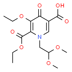 ChemSpider 2D Image | 1-(2,2-Dimethoxyethyl)-5-ethoxy-6-(ethoxycarbonyl)-4-oxo-1,4-dihydro-3-pyridinecarboxylic acid | C15H21NO8