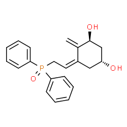 ChemSpider 2D Image | (1R,3S,5Z)-5-[2-(Diphenylphosphoryl)ethylidene]-4-methylene-1,3-cyclohexanediol | C21H23O3P
