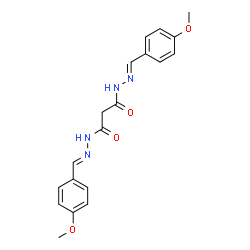 ChemSpider 2D Image | N'~1~,N'~3~-Bis[(E)-(4-methoxyphenyl)methylene]malonohydrazide | C19H20N4O4