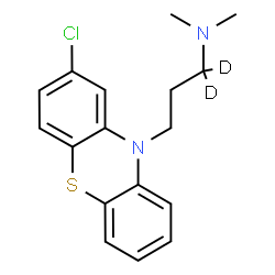 ChemSpider 2D Image | 3-(2-Chloro-10H-phenothiazin-10-yl)-N,N-dimethyl-1-(1,1-~2~H_2_)propanamine | C17H17D2ClN2S