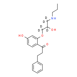 ChemSpider 2D Image | 1-(4-Hydroxy-2-{[2-hydroxy-3-(propylamino)(~2~H_5_)propyl]oxy}phenyl)-3-phenyl-1-propanone | C21H22D5NO4
