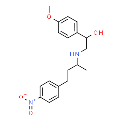 ChemSpider 2D Image | 1-(4-Methoxyphenyl)-2-{[4-(4-nitrophenyl)-2-butanyl]amino}ethanol | C19H24N2O4