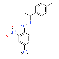 ChemSpider 2D Image | Ethanone, 1-(4-methylphenyl)-, (2,4-dinitrophenyl)hydrazone | C15H14N4O4