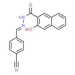ChemSpider 2D Image | N'-[(E)-(4-Cyanophenyl)methylene]-3-hydroxy-2-naphthohydrazide | C19H13N3O2