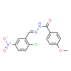 ChemSpider 2D Image | N'-[(E)-(2-Chloro-5-nitrophenyl)methylene]-4-methoxybenzohydrazide | C15H12ClN3O4
