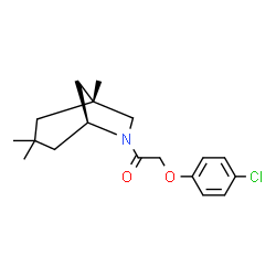 ChemSpider 2D Image | 2-(4-Chlorophenoxy)-1-[(1R,5S)-1,3,3-trimethyl-6-azabicyclo[3.2.1]oct-6-yl]ethanone | C18H24ClNO2
