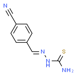 ChemSpider 2D Image | (2E)-2-(4-Cyanobenzylidene)hydrazinecarbothioamide | C9H8N4S