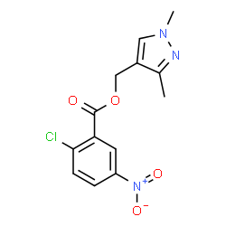 ChemSpider 2D Image | (1,3-Dimethyl-1H-pyrazol-4-yl)methyl 2-chloro-5-nitrobenzoate | C13H12ClN3O4